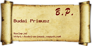 Budai Primusz névjegykártya