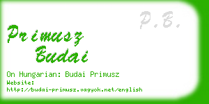 primusz budai business card
